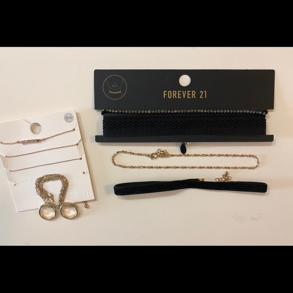 🛍️🆕 9 Piece GOLD & BLACK Jewelry bundle SET